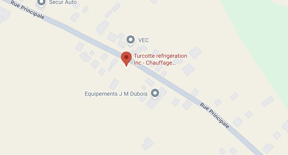 Carte montrant l'emplacement de Turcotte Réfrigération au 1771 rue Principale, Saint-Cuthbert